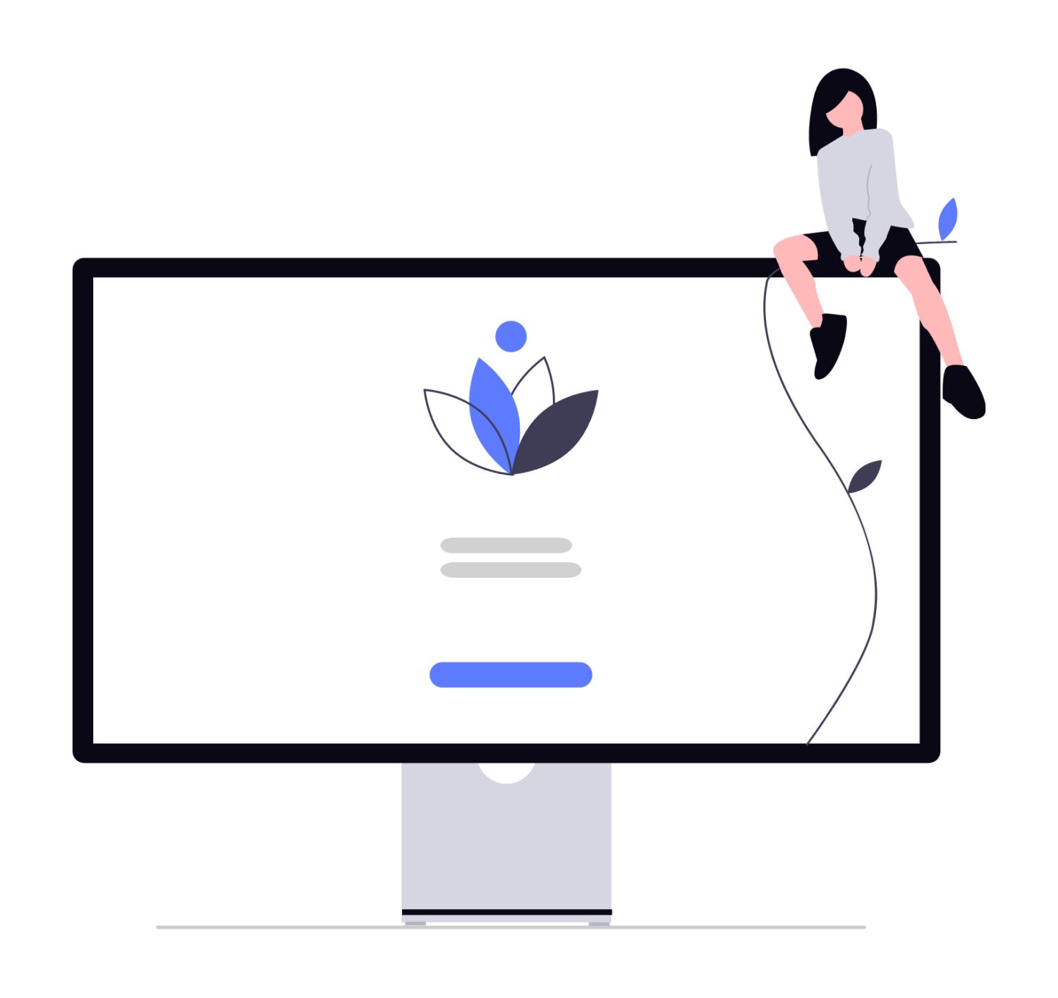 Illustration of an Artist building their website