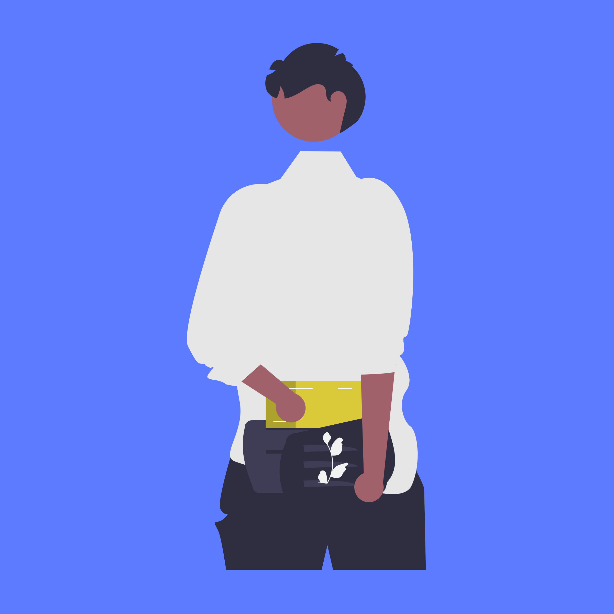 illustration of a person holding paintbrushes